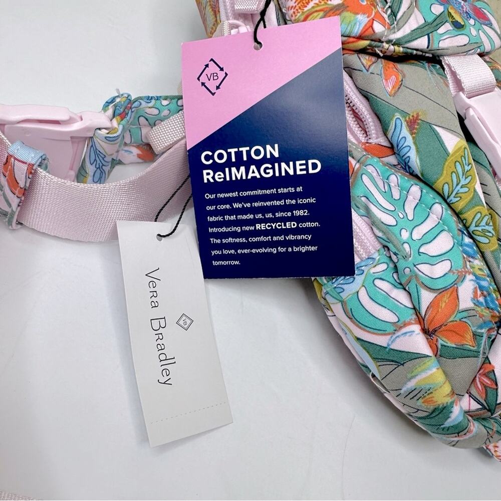 NWT Vera Bradley Women's Cotton Utility Sling Backpack, Rain Forest Canopy - Picture 11 of 14